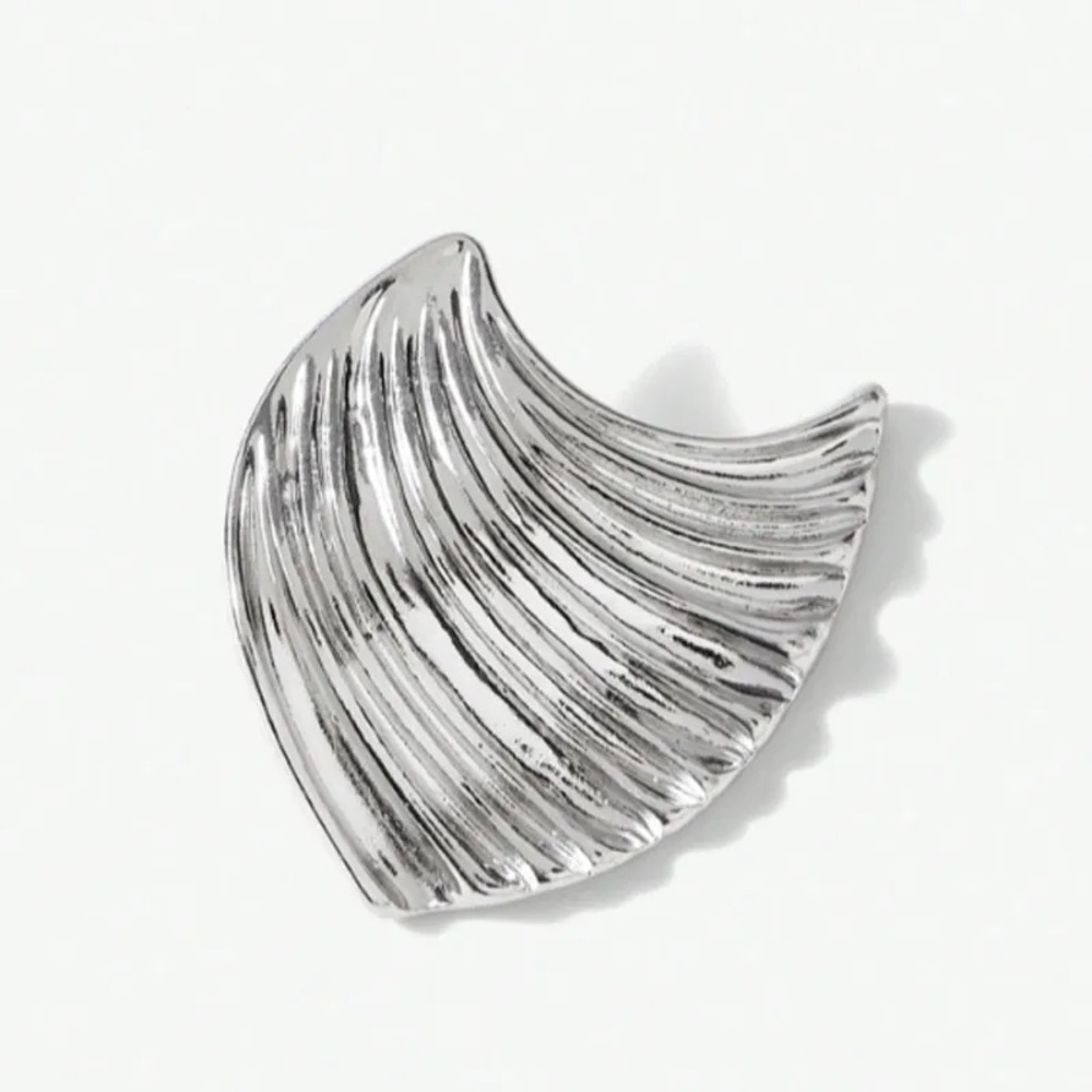 Silver Textured Earrings - Picture 5 of 10